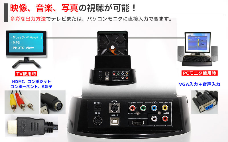 HDD MEDIA PLAYER 裏面