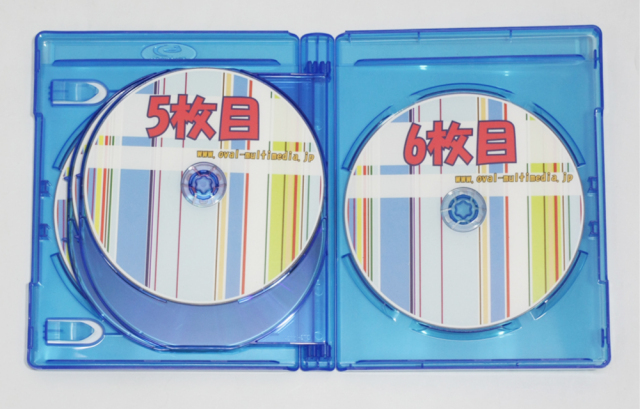 22mm厚に6枚のblu-rayディスクを収納/22mm厚6枚収納blu-rayケースクリアブルー